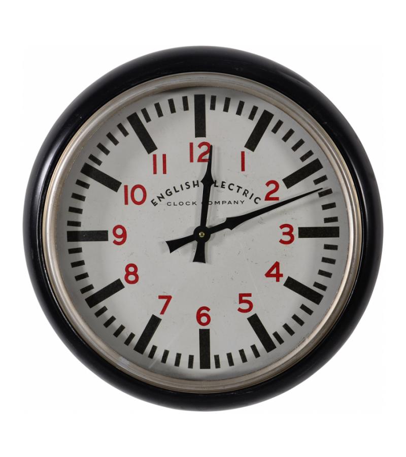  Metalen zwarte wandklok Aberdeen 51x12 cm